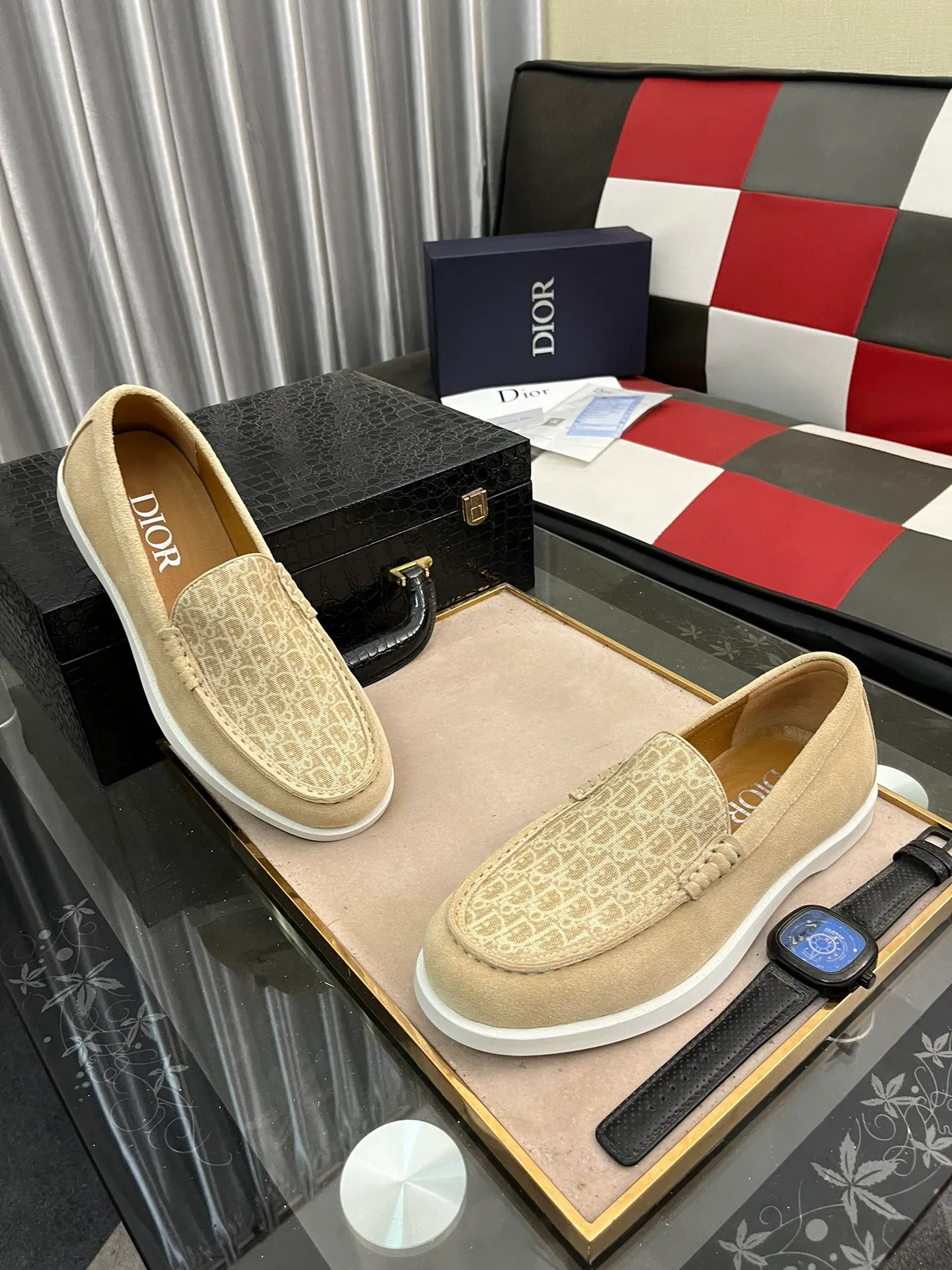 Ex-factory price 440⌚️⌚️[Dior] Dior's 2023 new high-end boutique, men's fashionable casual shoes, quite distinctive, imported soft cowhide leather on the upper + brand printing, a design style, breathable lining, genuine leather insole, soft and comfortable foot feel, original wear-resistant special outsole! Size: 38-443⃣️colors available